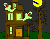 Coloring page Ghost house painted bytccxdfdeereesddduyythgkgd