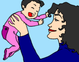 Coloring page Mother and daughter  painted bybrit