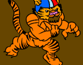 Coloring page Tiger player painted bysalvatore