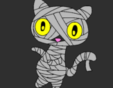 Coloring page Doodle the cat mummy painted byfernanda