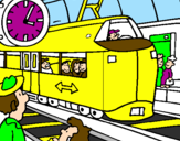 Coloring page Railway station painted byMauricio
