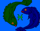 Coloring page Pisces painted byGIUSEPPE