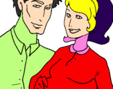 Coloring page Father and mother painted byAres