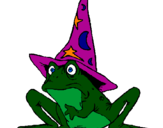 Coloring page Magician turned into a frog painted byevelin