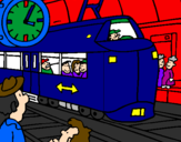Coloring page Railway station painted byl dragoa