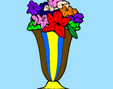 Coloring page Vase of flowers painted byYash Sanjay Lohar