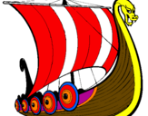 Coloring page Viking boat painted bydevin