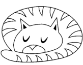 Coloring page Sleeping cat painted bymetroid fan