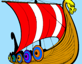 Coloring page Viking boat painted bymoskito