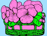 Coloring page Basket of flowers 12 painted byanabel