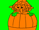 Coloring page Goblin in a barrel painted byxcdbhg