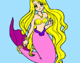 Coloring page Little mermaid painted byButterfly