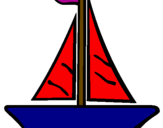 Coloring page Sailing boat painted bydevin