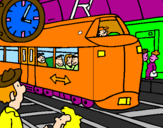 Coloring page Railway station painted bykelan