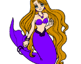 Coloring page Little mermaid painted byKeiko
