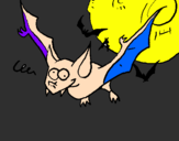 Coloring page Crazy bat painted byfer