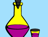 Coloring page Carafe and glass painted bymetroid fan