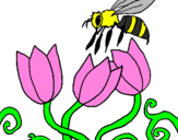 Coloring page Bee painted byButterfly