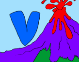 Coloring page Volcano  painted byfer