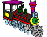Coloring page Train painted bykelan