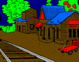 Coloring page Train station painted bydevin