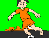 Coloring page Playing football painted byfk