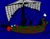 Coloring page Roman boat painted bydevin