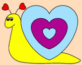 Coloring page Heart snail painted bylucia m. e.