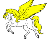 Coloring page Pegasus flying painted byanonymous