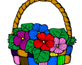 Coloring page Basket of flowers 6 painted byAmanda