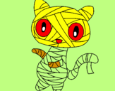 Coloring page Doodle the cat mummy painted byJustice