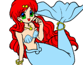 Coloring page Mermaid painted bysilvermist