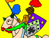 Coloring page Knight on horseback painted byYashraj-Artist