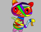 Coloring page Doodle the cat mummy painted bysofia