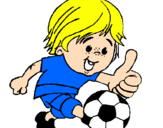 Coloring page Boy playing football painted byfutbol