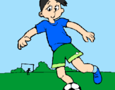 Coloring page Playing football painted byesthefania