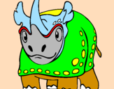 Coloring page Rhinoceros painted byyoshi