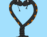 Coloring page Snakes in love painted bynicoe