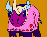 Coloring page Rhinoceros painted byalexa y diego