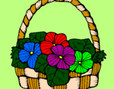 Coloring page Basket of flowers 6 painted bykhia