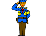 Coloring page Police officer waving painted byJorge police officer