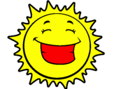 Coloring page Happy sun painted byanonymous