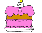 Coloring page Birthday cake painted byelias