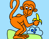 Coloring page Monkey painted byhtgryrgs