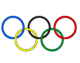 Coloring page Olympic rings painted bypito