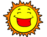 Coloring page Happy sun painted byaryan