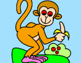 Coloring page Monkey painted byariana goodie