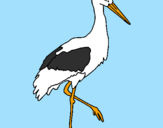 Coloring page Stork  painted bynicoe