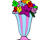 Coloring page Vase of flowers painted bykhia