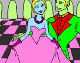 Coloring page Prince and princess at the dance painted bysavannah